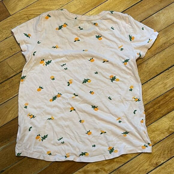 Old Navy Girl’s Light Pink Softest Tee with Orange Slices Size Large (10-12) - Picture 6 of 6